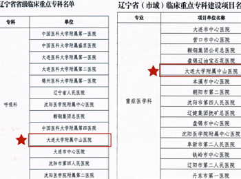 我院再添两个辽宁省临床重点专科